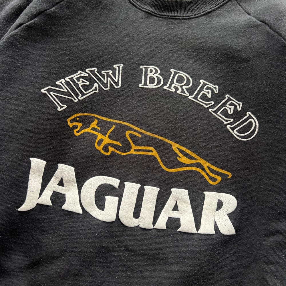 Vintage Jaguar Sweatshirt Mens XL Black 90s Racing Automobile Motorsport Puff - Picture 2 of 7